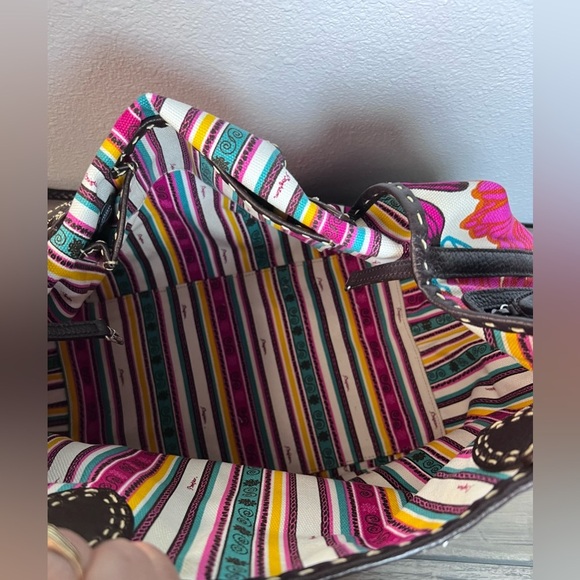 Brighton *NWT* Women’s Large Canvas Hand Bag  Braided Handles/Straps & Dust Bag - Picture 4 of 15